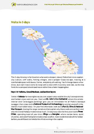 example page 2 from our offline Travel Guide for Malta