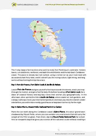 example page 2 from our offline Travel Guide for Martinique