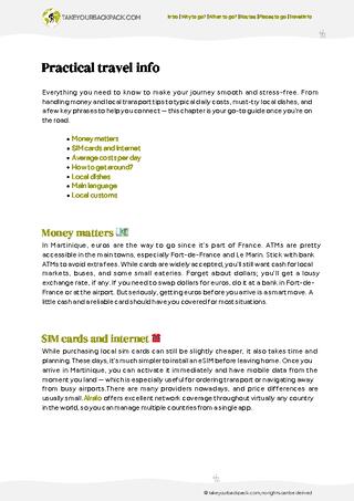 example page 5 from our offline Travel Guide for Martinique