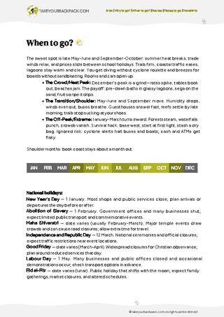example page 1 from our offline Travel Guide for Mauritius