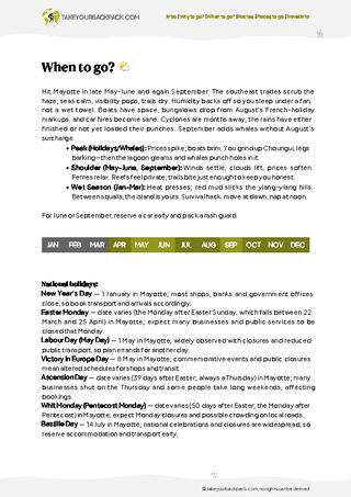 example page 1 from our offline Travel Guide for Mayotte