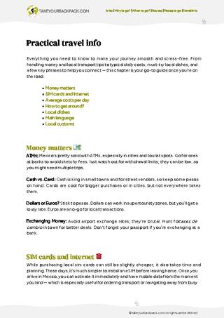 example page 5 from our offline Travel Guide for Mexico