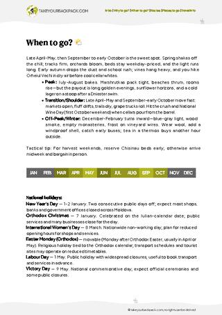 example page 1 from our offline Travel Guide for Moldova