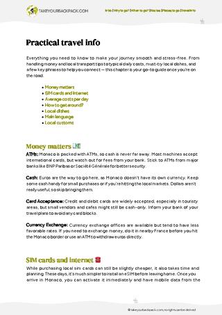 example page 5 from our offline Travel Guide for Monaco