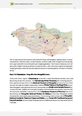example page 2 from our offline Travel Guide for Mongolia