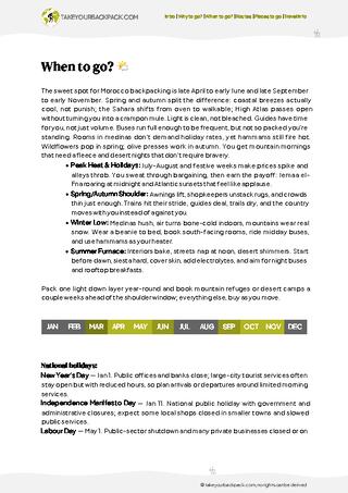 example page 1 from our offline Travel Guide for Morocco