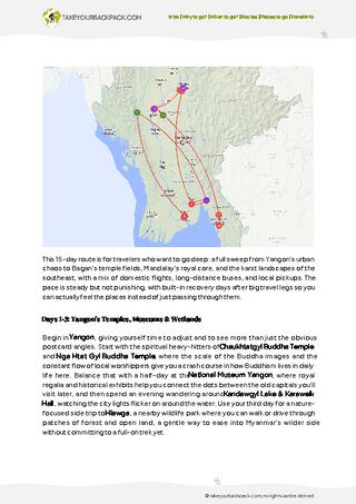 example page 2 from our offline Travel Guide for Myanmar