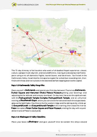 example page 2 from our offline Travel Guide for Nepal