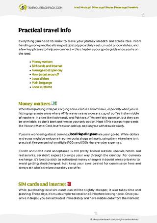 example page 5 from our offline Travel Guide for Nepal