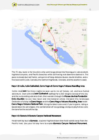 example page 2 from our offline Travel Guide for Nicaragua