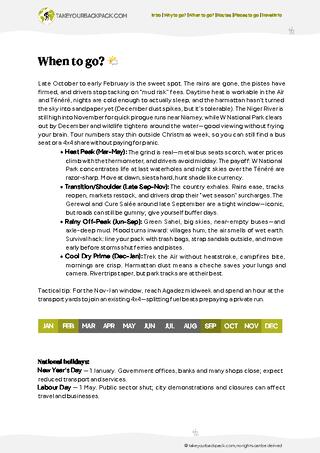 example page 1 from our offline Travel Guide for Niger