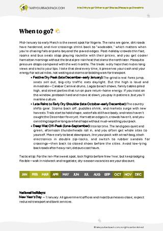 example page 1 from our offline Travel Guide for Nigeria