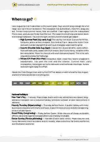 example page 1 from our offline Travel Guide for Norway