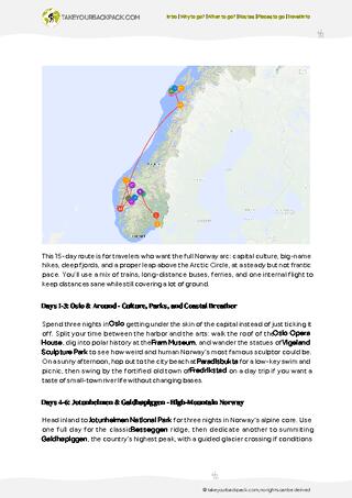 example page 2 from our offline Travel Guide for Norway