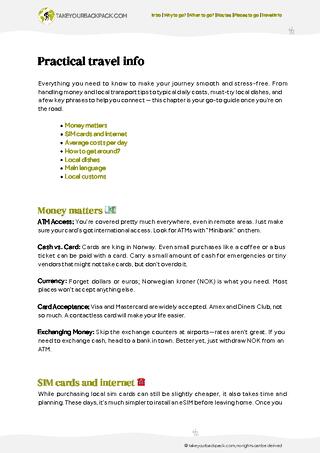 example page 5 from our offline Travel Guide for Norway