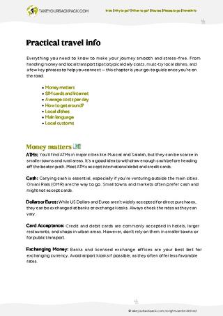 example page 5 from our offline Travel Guide for Oman