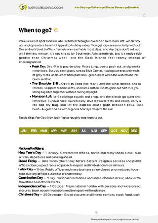 example page 1 from our offline Travel Guide for Palau