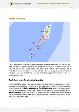 example page 2 from our offline Travel Guide for Palau