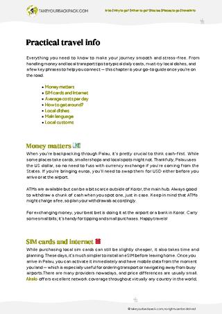 example page 5 from our offline Travel Guide for Palau