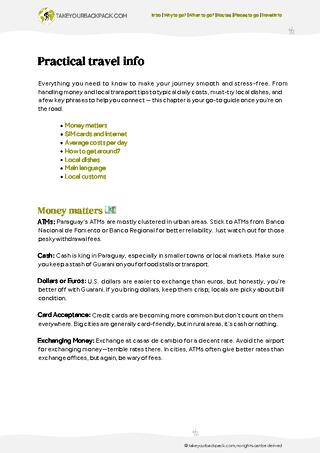 example page 5 from our offline Travel Guide for Paraguay