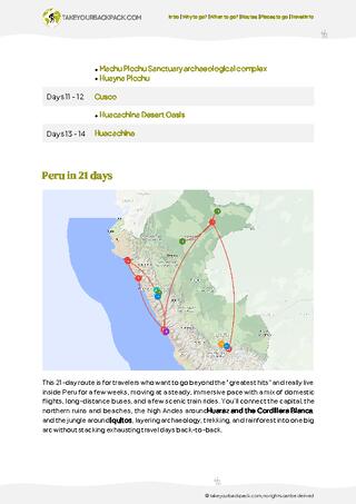 example page 2 from our offline Travel Guide for Peru
