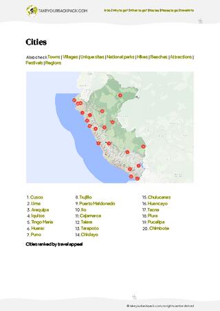 example page 4 from our offline Travel Guide for Peru