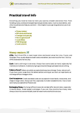 example page 5 from our offline Travel Guide for Peru