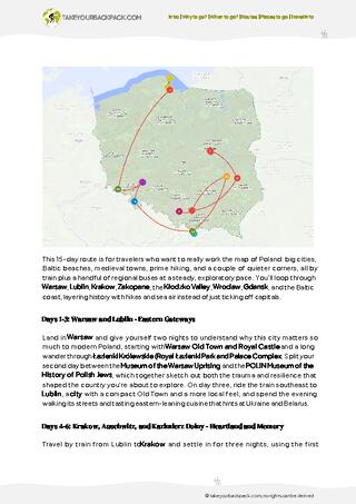 example page 2 from our offline Travel Guide for Poland