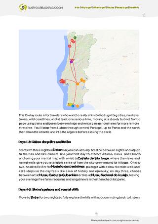 example page 2 from our offline Travel Guide for Portugal