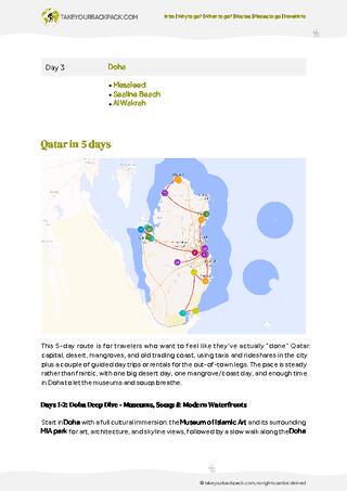 example page 2 from our offline Travel Guide for Qatar