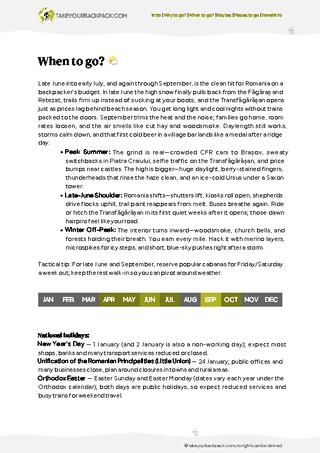 example page 1 from our offline Travel Guide for Romania