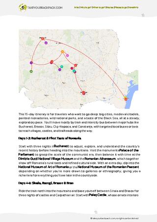 example page 2 from our offline Travel Guide for Romania