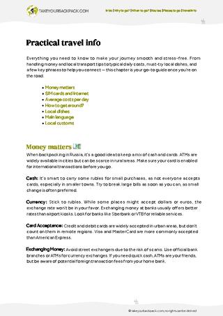 example page 5 from our offline Travel Guide for Russia