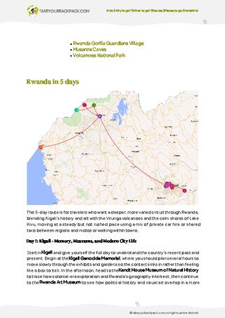 example page 2 from our offline Travel Guide for Rwanda