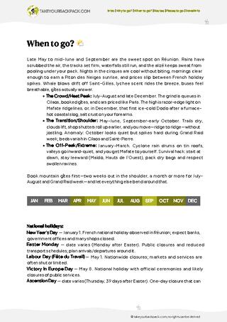 example page 1 from our offline Travel Guide for Réunion