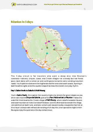 example page 2 from our offline Travel Guide for Réunion