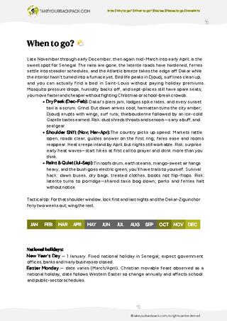 example page 1 from our offline Travel Guide for Senegal
