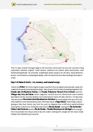 example page 2 from our offline Travel Guide for Senegal
