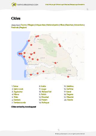 example page 4 from our offline Travel Guide for Senegal