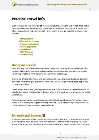 example page 5 from our offline Travel Guide for Senegal