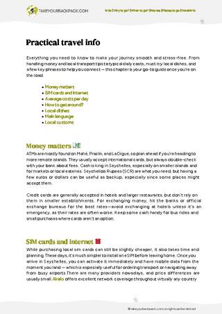 example page 5 from our offline Travel Guide for Seychelles