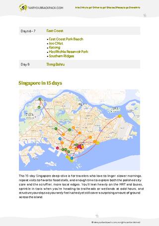 example page 2 from our offline Travel Guide for Singapore