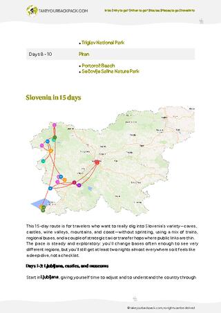 example page 2 from our offline Travel Guide for Slovenia