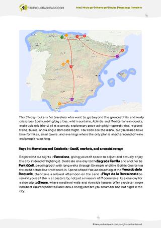 example page 2 from our offline Travel Guide for Spain
