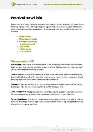 example page 5 from our offline Travel Guide for Spain