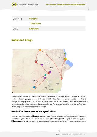 example page 2 from our offline Travel Guide for Sudan