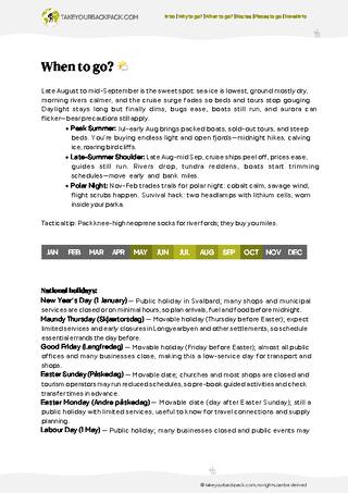 example page 1 from our offline Travel Guide for Svalbard