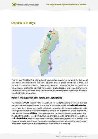 example page 2 from our offline Travel Guide for Sweden