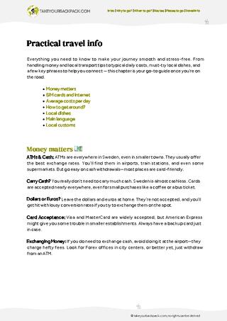 example page 5 from our offline Travel Guide for Sweden