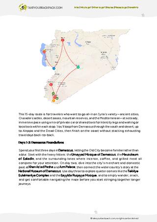 example page 2 from our offline Travel Guide for Syria
